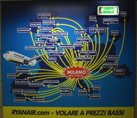 Ryanair Orio al Serio Destinations