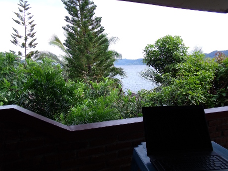 Office with lake view