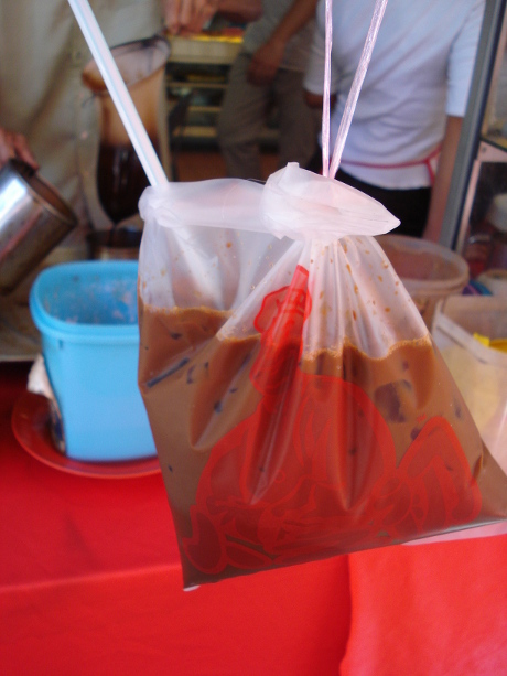 Iced coffee in a bag