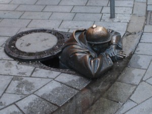 Man in Manhole - Bratislava