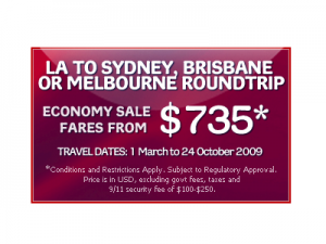 V Australia from USA